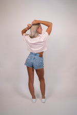 Cropped Boxy Pink Tee lovepeopleapparel